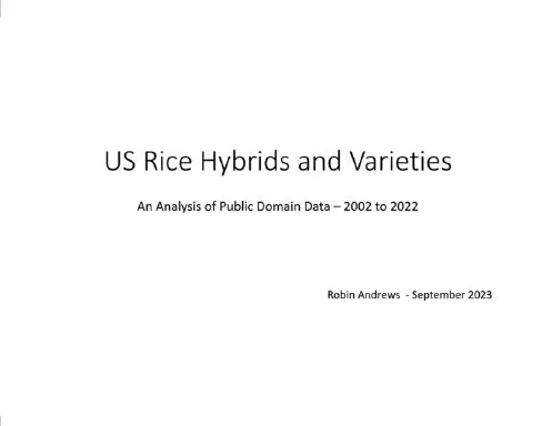 Us Rice Hybrids And Varieties 1