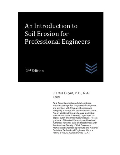 An Introduction To Soil Erosion For Professional Engineers 1