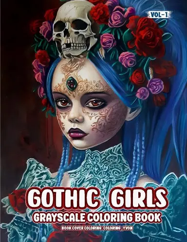 Gothic Girls Vol 1 Grayscale Coloring Book (Spiral Bound) 1