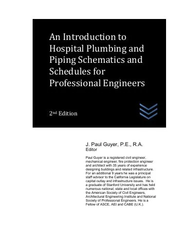 An Introduction To Hospital Plumbing And Piping Schematics And Schedules For Professional Engineers 1