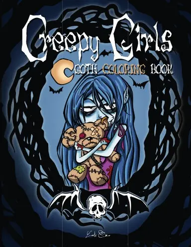 Creepy Girls Goth Coloring Book By Loutecrea - Coloring Pages - Gorgeous Illustrations Of Horror Spooky Gothic & Cute Girls 1