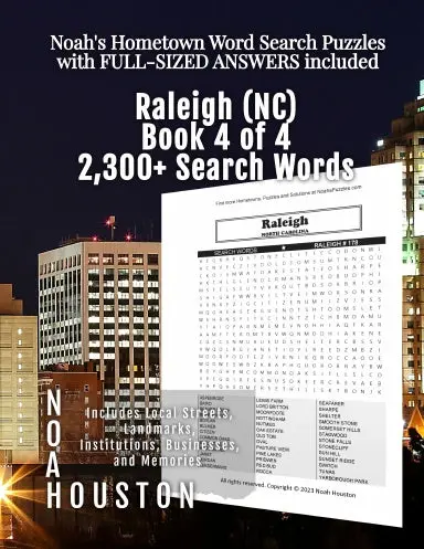 Noahõs Hometown Word Search Puzzles With Full-Sized Answers Included Raleigh (Nc), Book 4 Of 4 1
