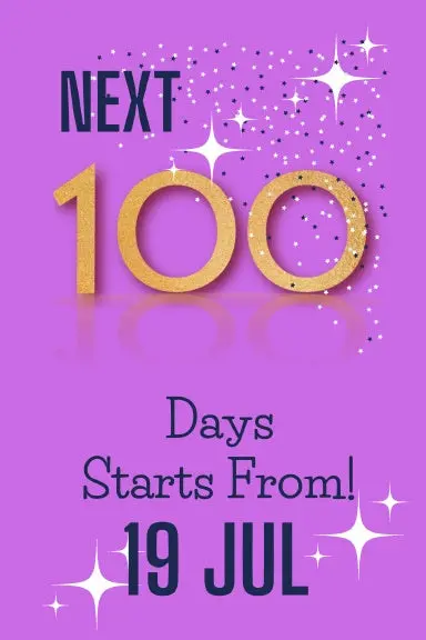 Next 100 Days Starts From 19 July To 26 October | A Separate Page For Each Day Of The Week. Favorite Date To Start | Journal Paperback |6*9 Inch |100 Pages. 1