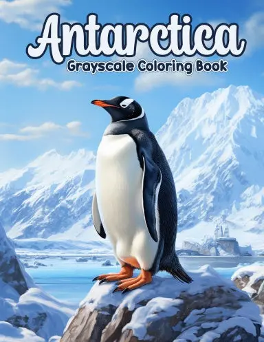 Antarctica Grayscale Coloring Book (Spiral) 1