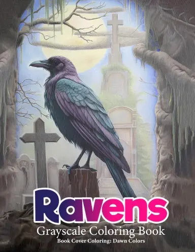 Ravens Grayscale Coloring Book (Paperback) 1