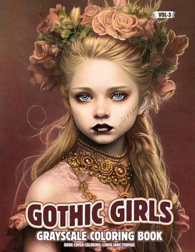 Gothic Girls Vol 3 Grayscale Coloring Book (Spiral Bound) 1