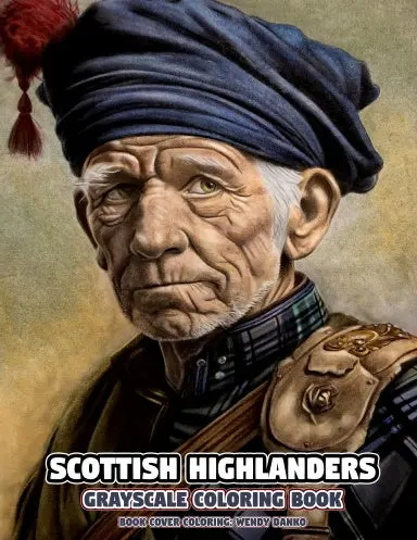 Scottish Highlanders Grayscale Coloring Book (Spiral) 1
