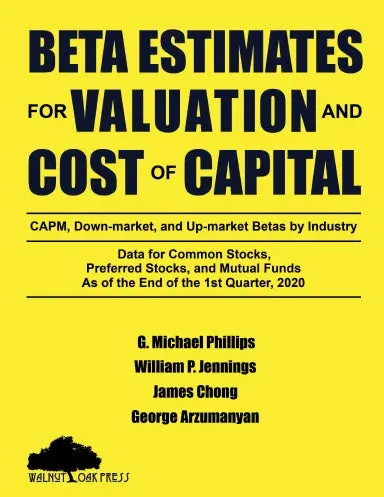 Beta Estimates For Valuation And Cost Of Capital, As Of The End Of 1St Quarter, 2020 1