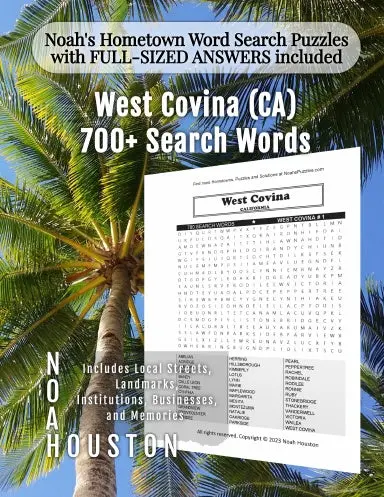 Noahõs Hometown Word Search Puzzles With Full-Sized Answers Included West Covina (Ca) 1
