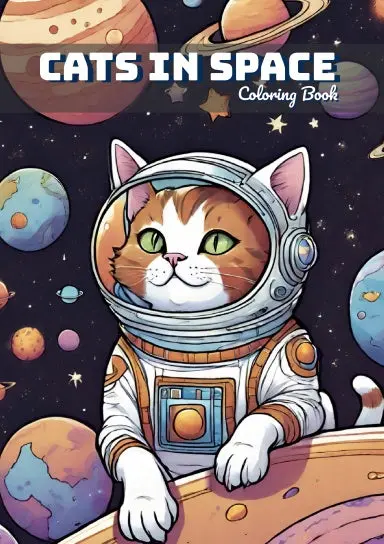 Cats In Space Coloring Book 1