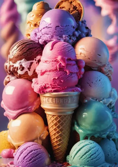 A5 Notebook, Journal | Grid Paper | 120 Pages/60 Sheets | Sweet Colorful Ice Cream No. 5 1