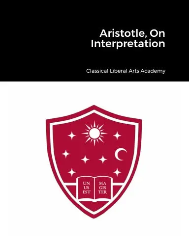 Aristotle, On Interpretation 1