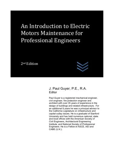 An Introduction To Electric Motors Maintenance For Professional Engineers 1