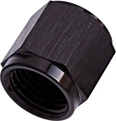 Black -4An To 1/4" Aluminum Tube Fitting With Hex Nut 1