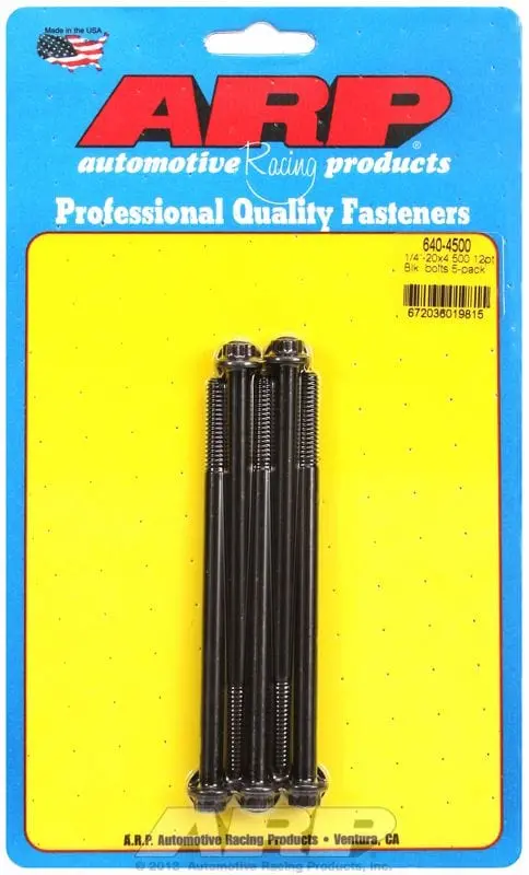 Ar640-4500 5-Piece 12-Point Black Oxide Bolt Kit – High-Torque Fasteners 1