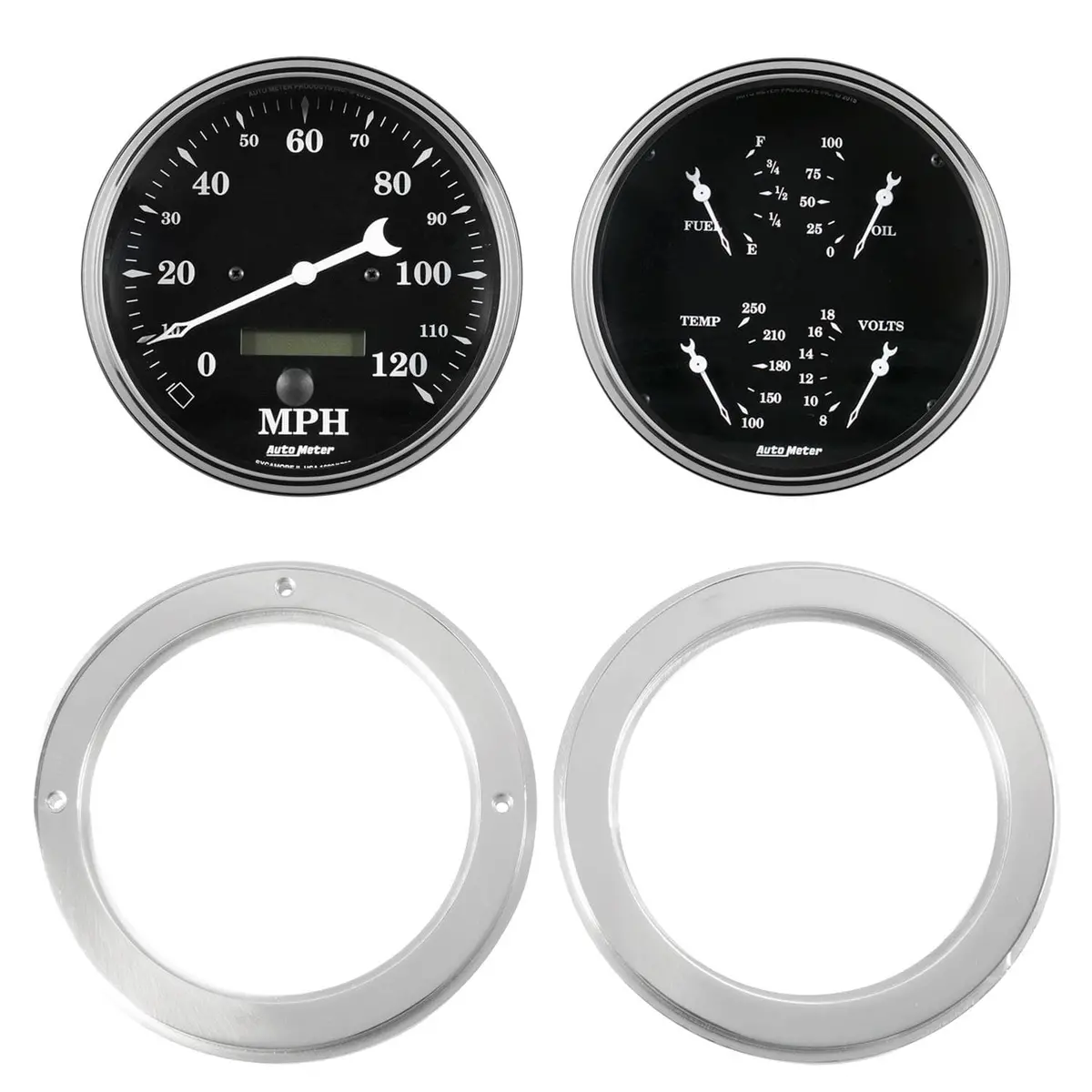 Autometer Old Tyme Black Instrument Cluster Set – 7037-07 (5-Gauge) 1