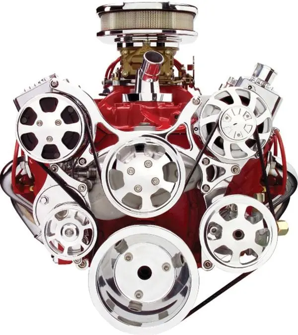 Billet Specialties Custom Accessory Drive System – Polished Aluminum Bracket Kit 1