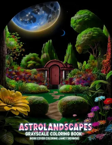 Astrolandscapes Grayscale Coloring Book (Spiral Bound) 1
