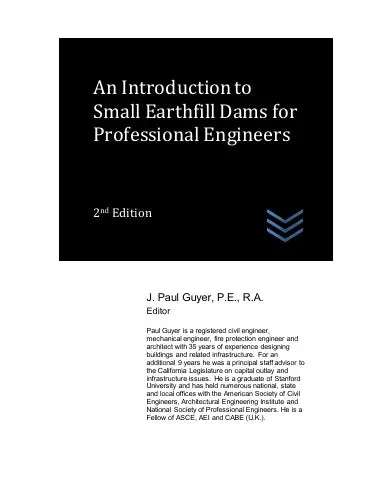 An Introduction To Small Earthfill Dams For Professional Engineers 1