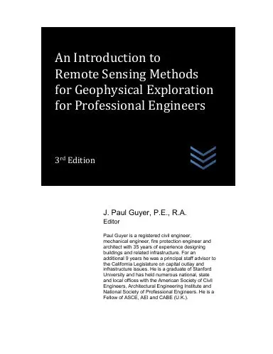 An Introduction To Remote Sensing Methods For Geophysical Exploration For Professional Engineers 1
