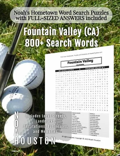 Noahõs Hometown Word Search Puzzles With Full-Sized Answers Included Fountain Valley (Ca) 1