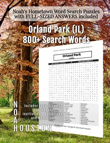 Noahõs Hometown Word Search Puzzles With Full-Sized Answers Included Orland Park (Il) 1