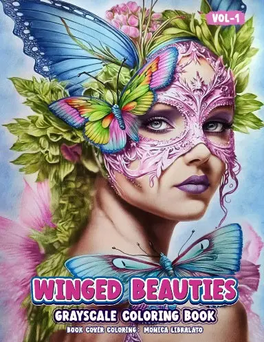 Winged Beauties Vol 1 Grayscale Coloring Book (Paperback) 1