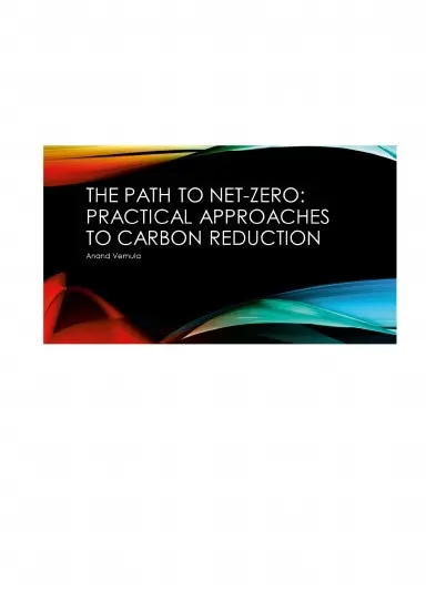 The Path To Net-Zero: Practical Approaches To Carbon Reduction 1