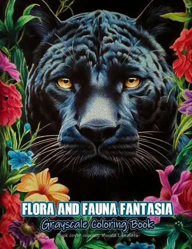 Flora And Fauna Fantasia Grayscale Coloring Book (Spiral) 1