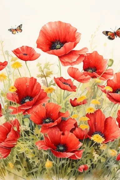 Notebook: Poppies Notebook 1