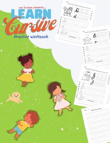 Learn Cursive Practice Workbook: With Cursive Alphabet And Coloring Book Pictures 1
