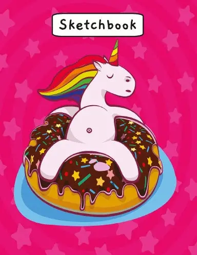 Unicorn Sketchbook And Journal: Cute Unicorn Sketchbook For Girls Blank Paper For Drawing, Doodling | 120 Pages | Large 8.5 X 11 Size 1