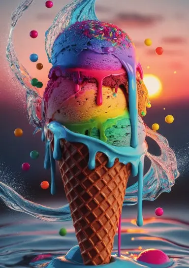 A5 Notebook, Journal | College Ruled Lined Paper | 120 Pages/60 Sheets | Sweet Colorful Ice Cream No. 20 1