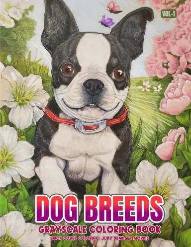 Dog Breeds Grayscale Coloring Book (Spiral) 1