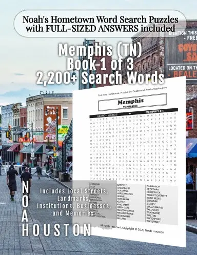 Noahõs Hometown Word Search Puzzles With Full-Sized Answers Included Memphis (Tn), Book 1 Of 3 1