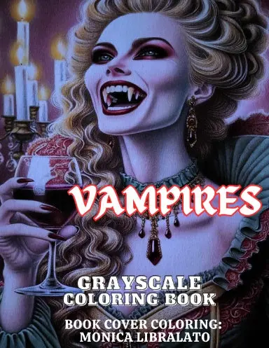 Vampires Grayscale Coloring Book (Spiral) 1
