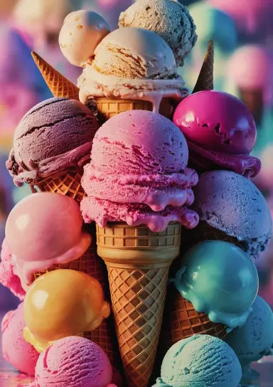 A5 Notebook, Journal | College Ruled Lined Paper | 120 Pages/60 Sheets | Sweet Colorful Ice Cream No. 8 1