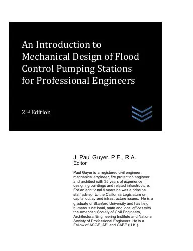 An Introduction To Mechanical Design Of Flood Control Pumping Stations For Professional Engineers 1
