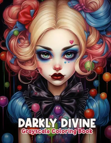 Darkly Divine Grayscale Coloring Book (Spiral) 1