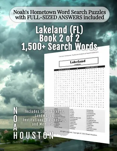 Noahõs Hometown Word Search Puzzles With Full-Sized Answers Included Lakeland (Fl), Book 2 Of 2 1