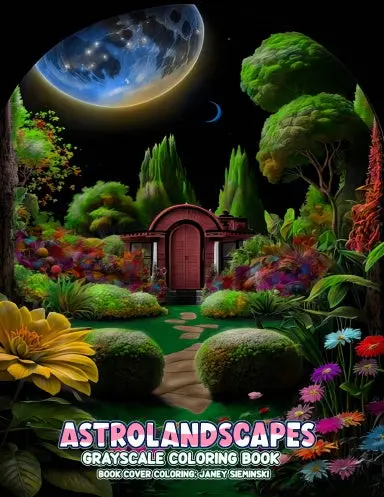 Astrolandscapes Grayscale Coloring Book (Paperback) 1