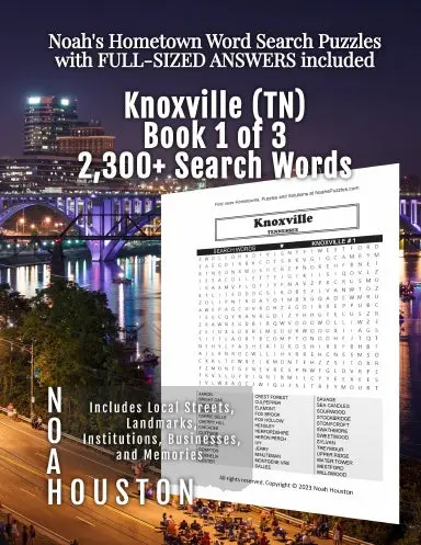 Noahõs Hometown Word Search Puzzles With Full-Sized Answers Included Knoxville (Tn), Book 1 Of 3 1