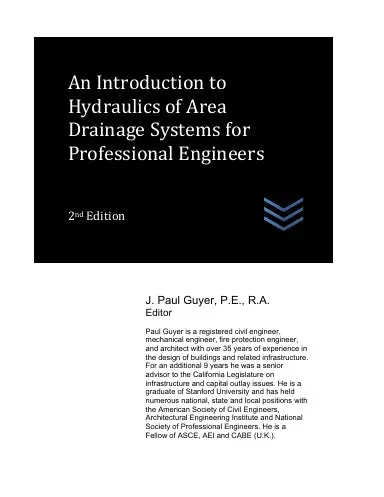 An Introduction To Hydraulics Of Area Drainage Systems For Professional Engineers 1