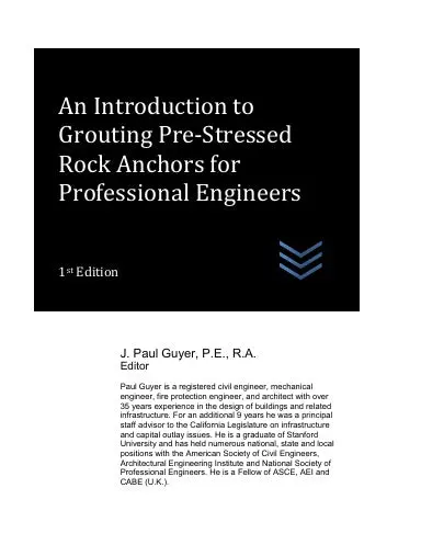 An Introduction To Grouting Pre-Stressed Rock Anchors For  Professional Engineers 1