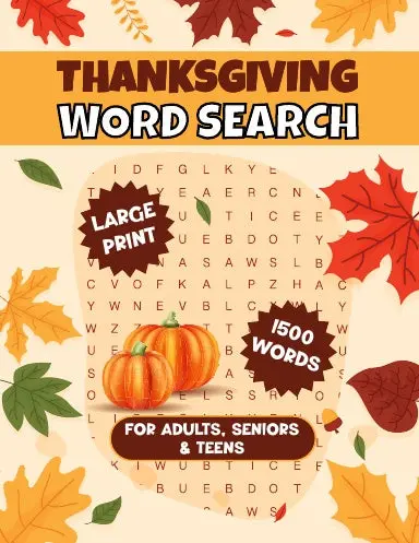 Thanksgiving Word Search For Adults 1