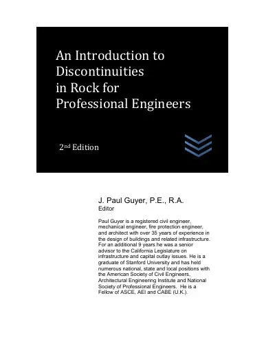 An Introduction To Discontinuities In Rock For Professional Engineers 1