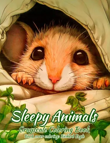 Sleepy Animals Grayscale Coloring Book (Paperback) 1
