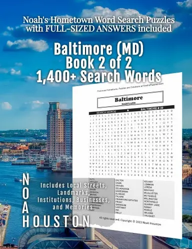 Noahõs Hometown Word Search Puzzles With Full-Sized Answers Included Baltimore (Md), Book 2 Of 2 1