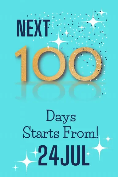 Next 100 Days Starts From 24 July To 31 October | A Separate Page For Each Day Of The Week. Favorite Date To Start | Journal Paperback |6*9 Inch |100 Pages. 1