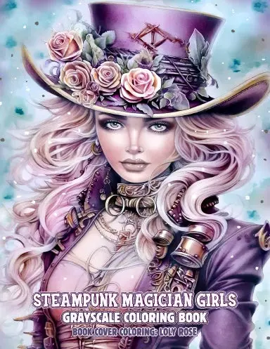 Magician Girls Grayscale Coloring Book (Paperback) 1